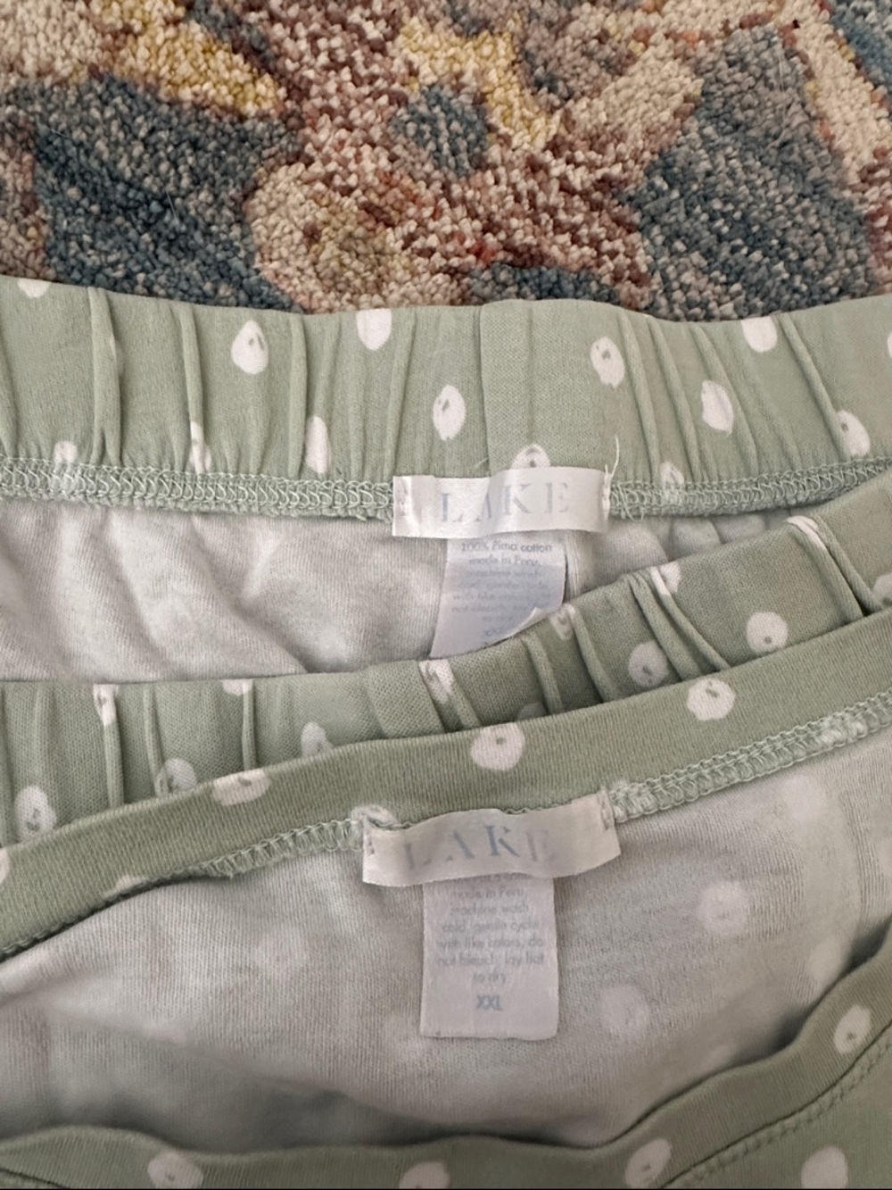 LAKE pajama green long sleeve short set - Picture 2 of 3